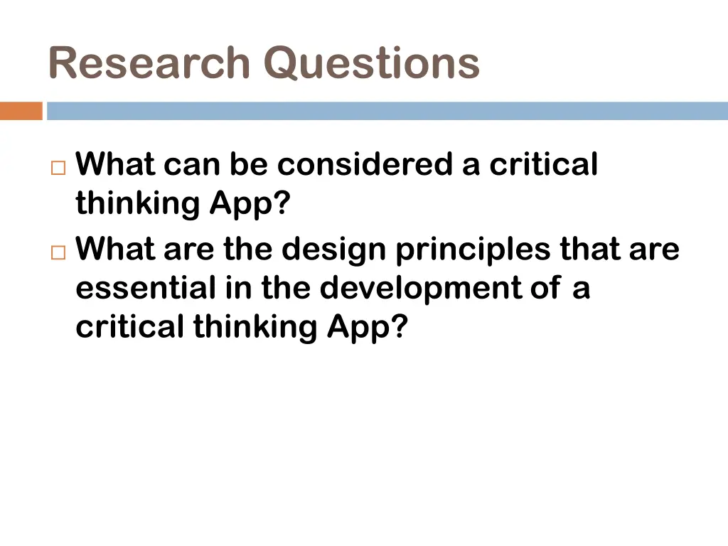 research questions