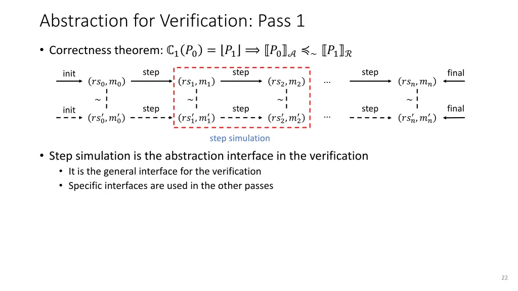 abstraction for verification pass 1 1