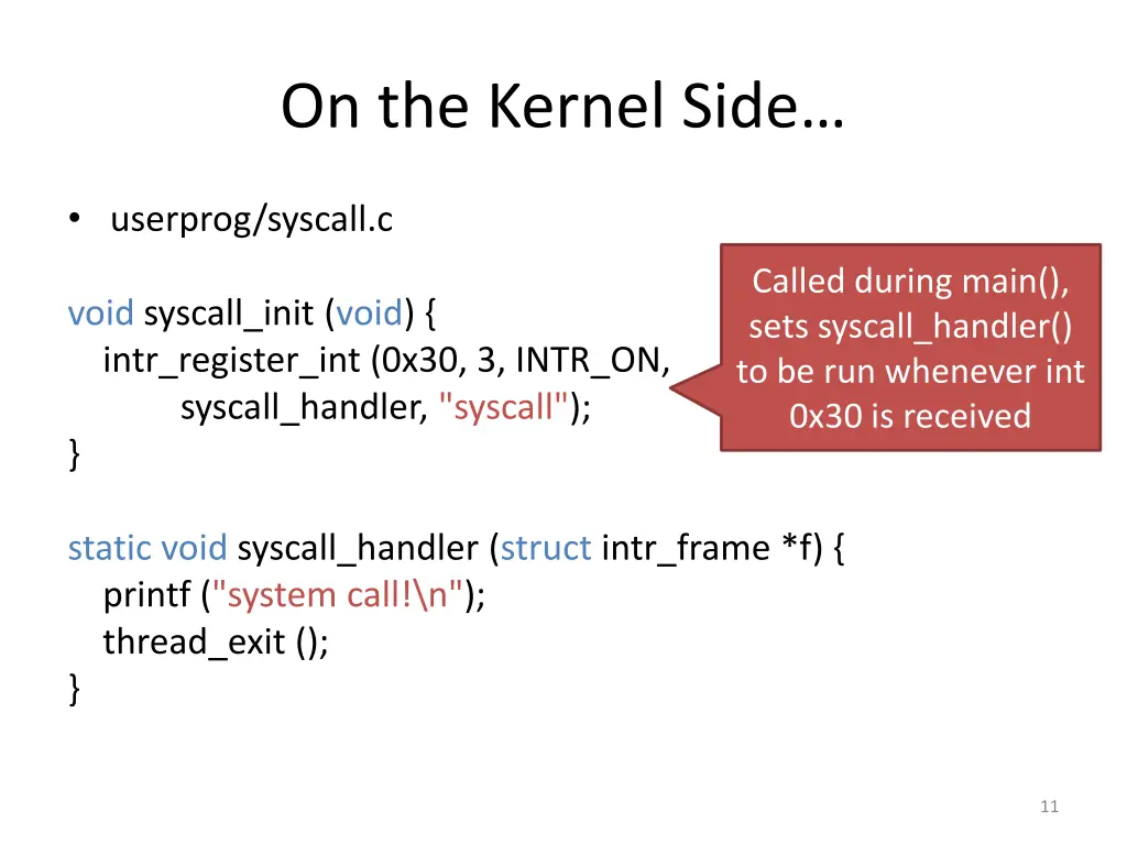 on the kernel side