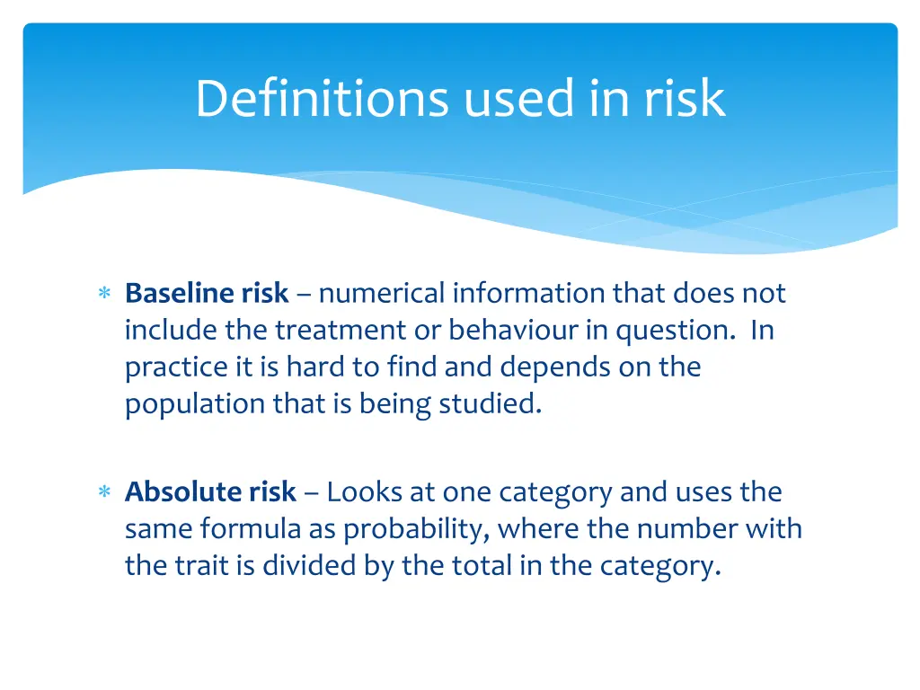 definitions used in risk 2