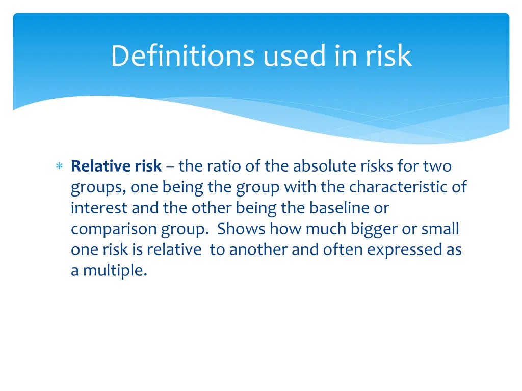 definitions used in risk 3