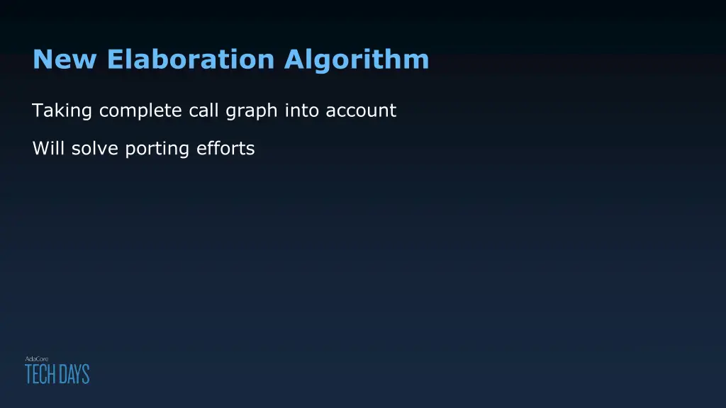 new elaboration algorithm