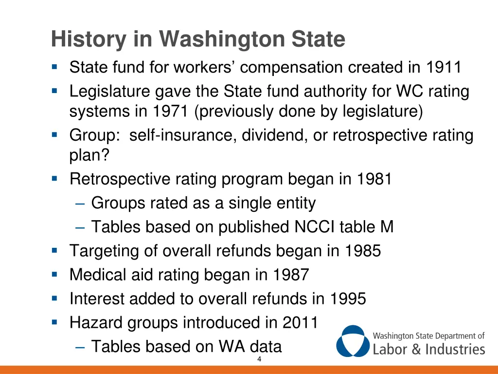 history in washington state state fund