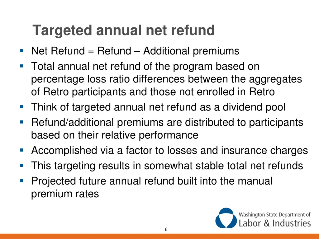 targeted annual net refund