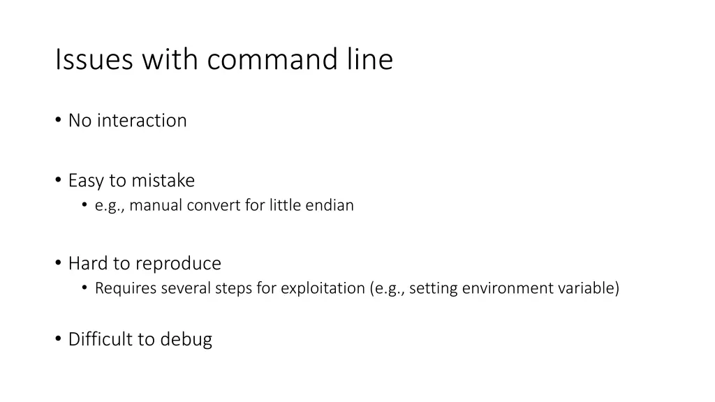 issues with command line