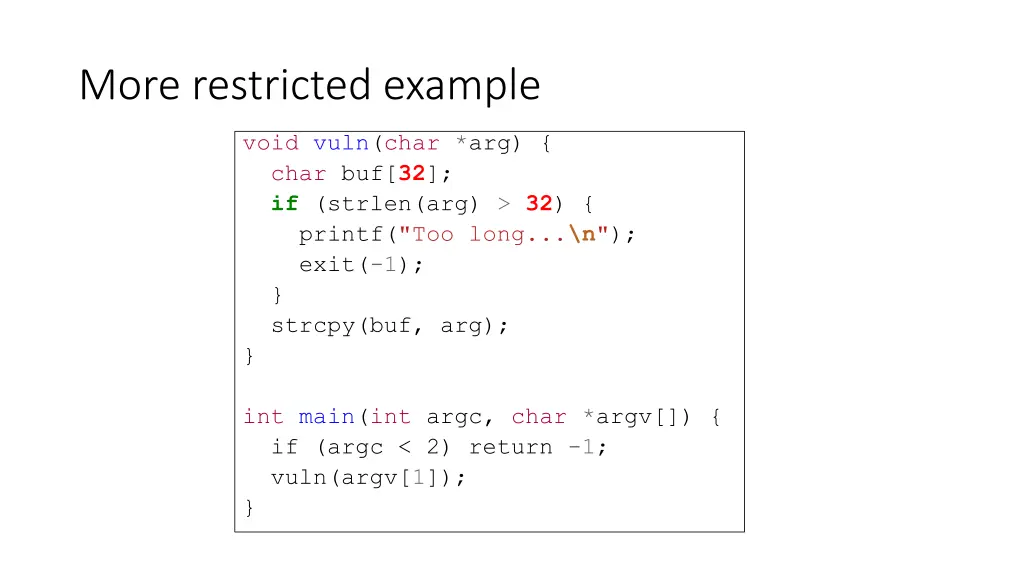 more restricted example