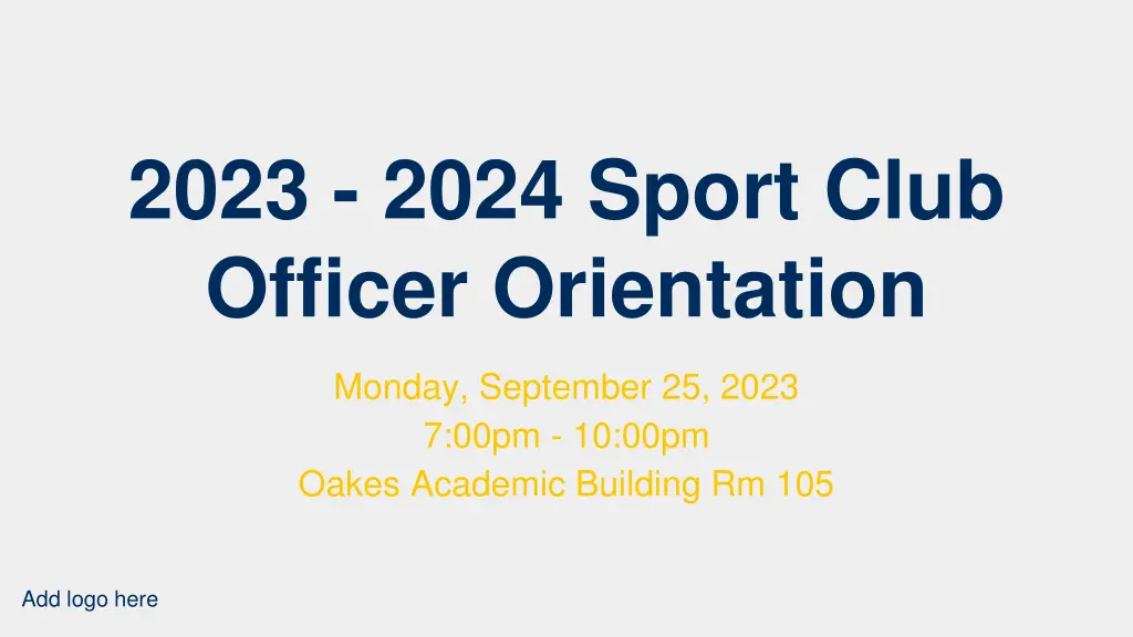 2023 2024 sport club officer orientation