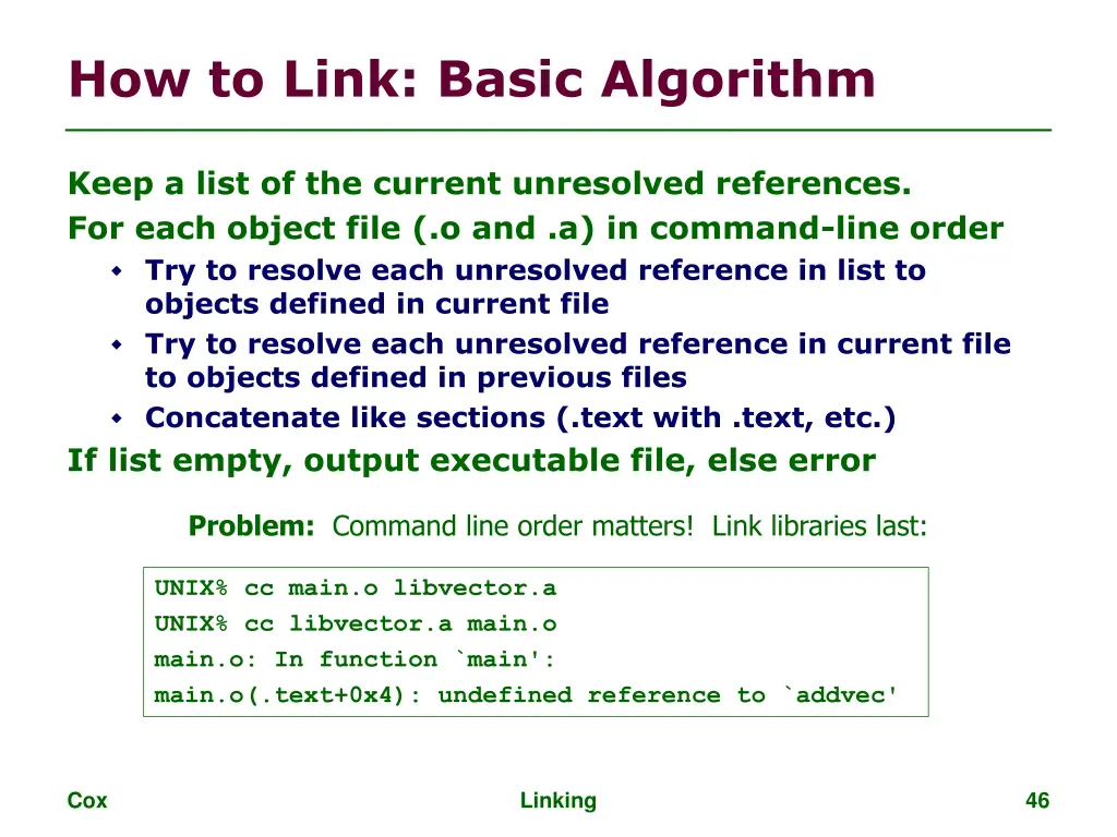 how to link basic algorithm