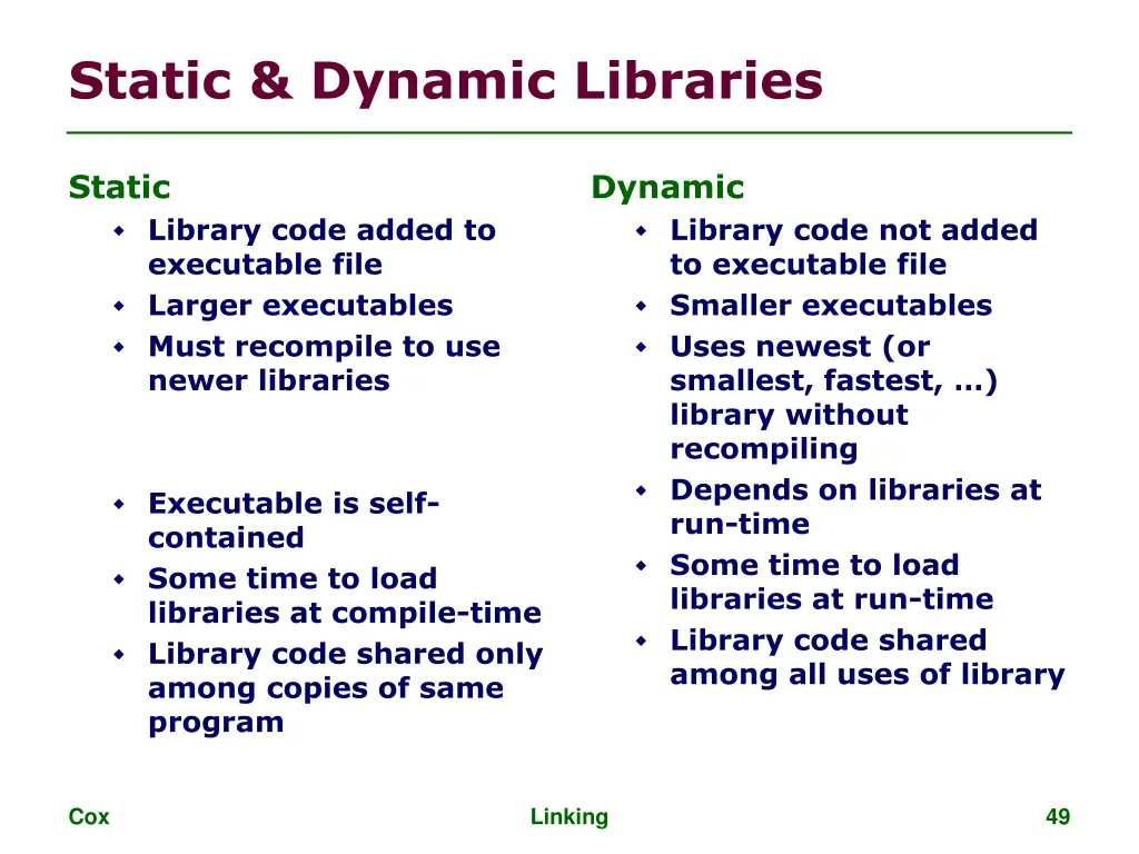 static dynamic libraries