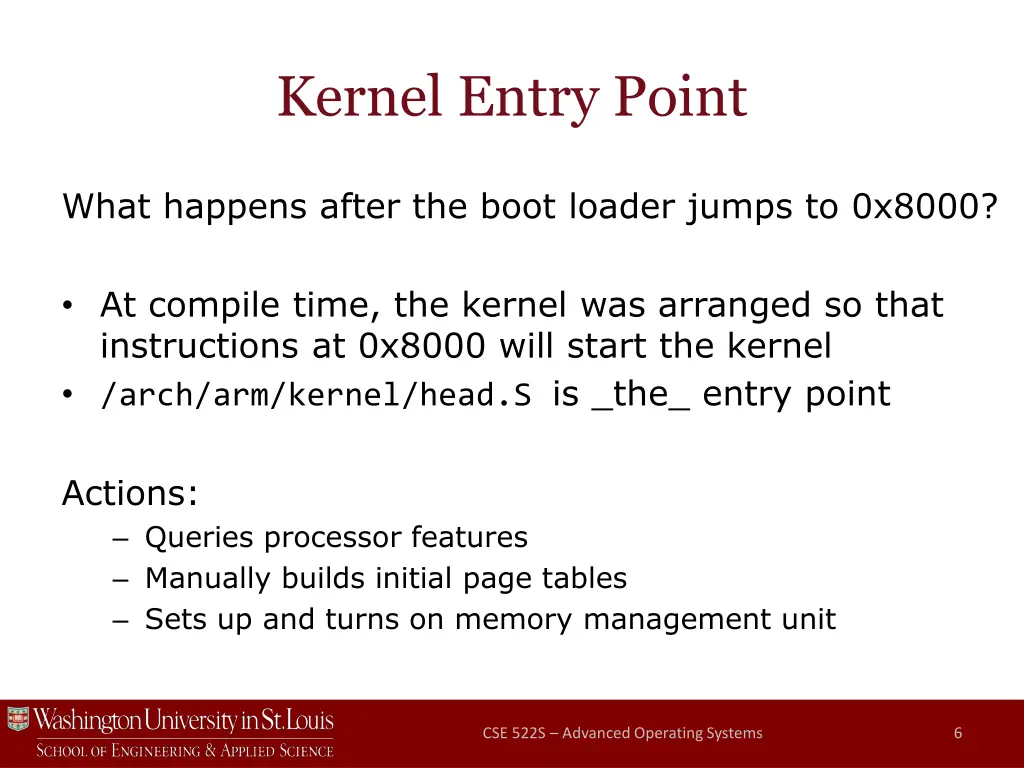 kernel entry point