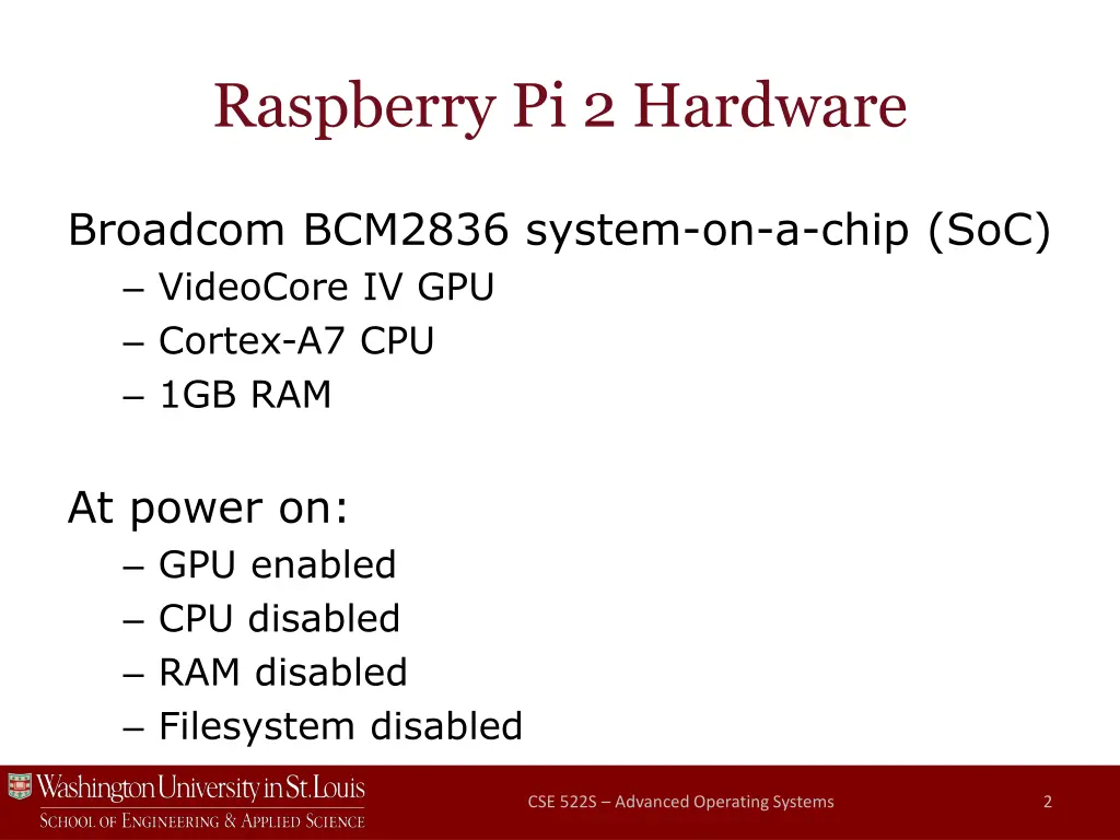 raspberry pi 2 hardware