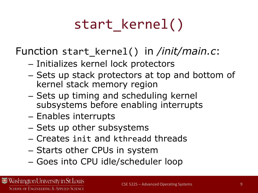 start kernel