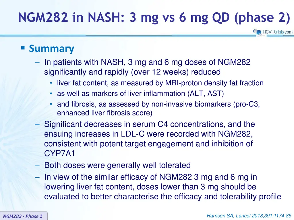 ngm282 in nash 3 mg vs 6 mg qd phase 2 5