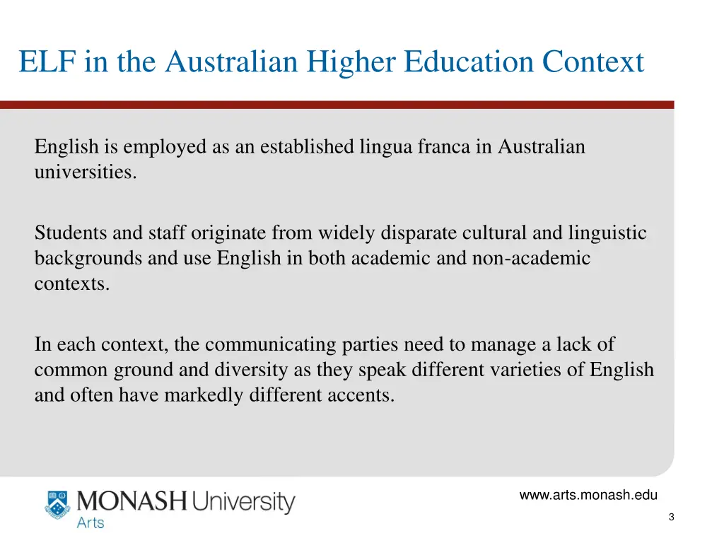 elf in the australian higher education context