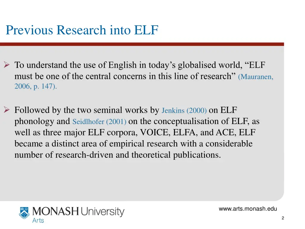 previous research into elf