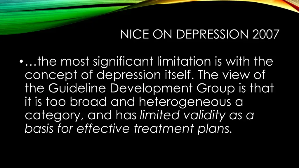 nice on depression 2007