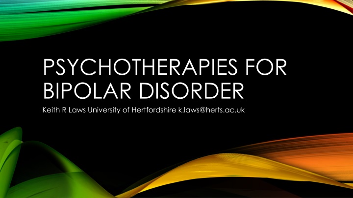 psychotherapies for bipolar disorder keith r laws