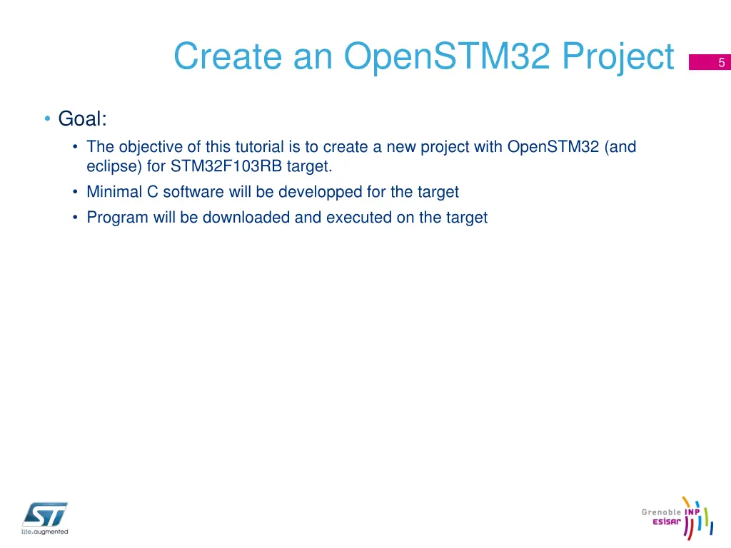 create an openstm32 project 1