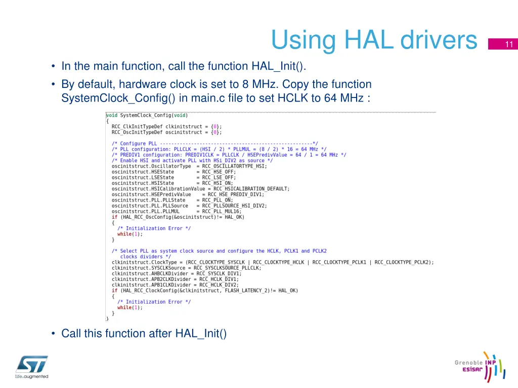 using hal drivers