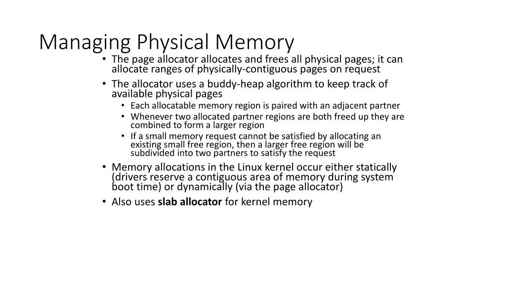 managing physical memory the page allocator