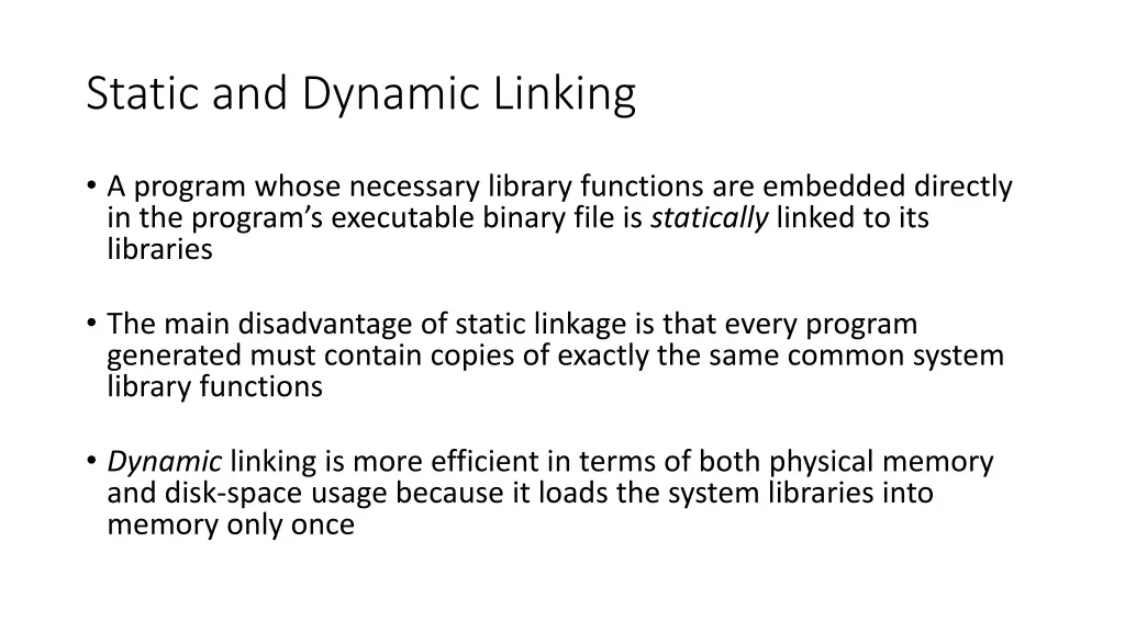 static and dynamic linking