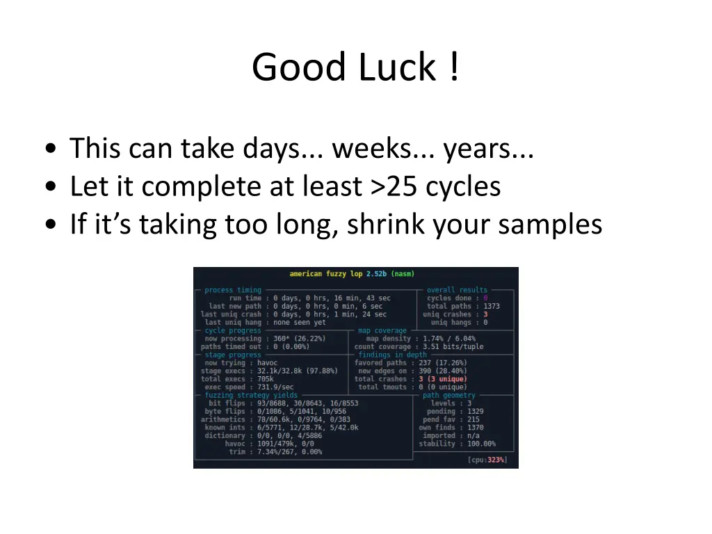 good luck