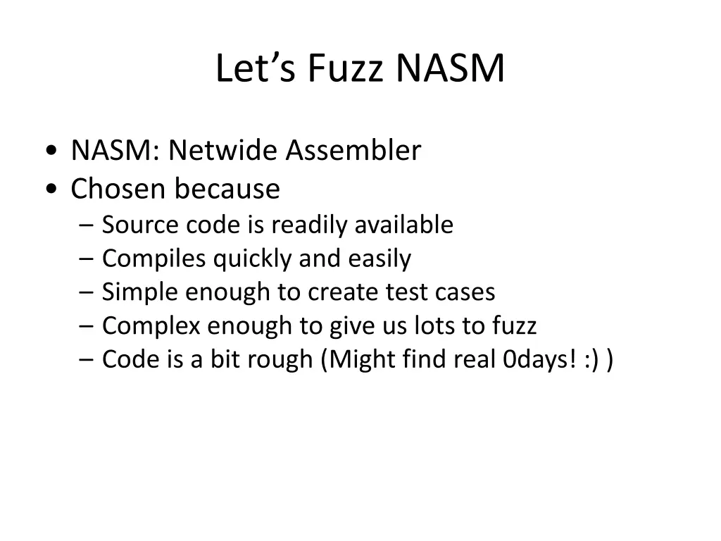 let s fuzz nasm