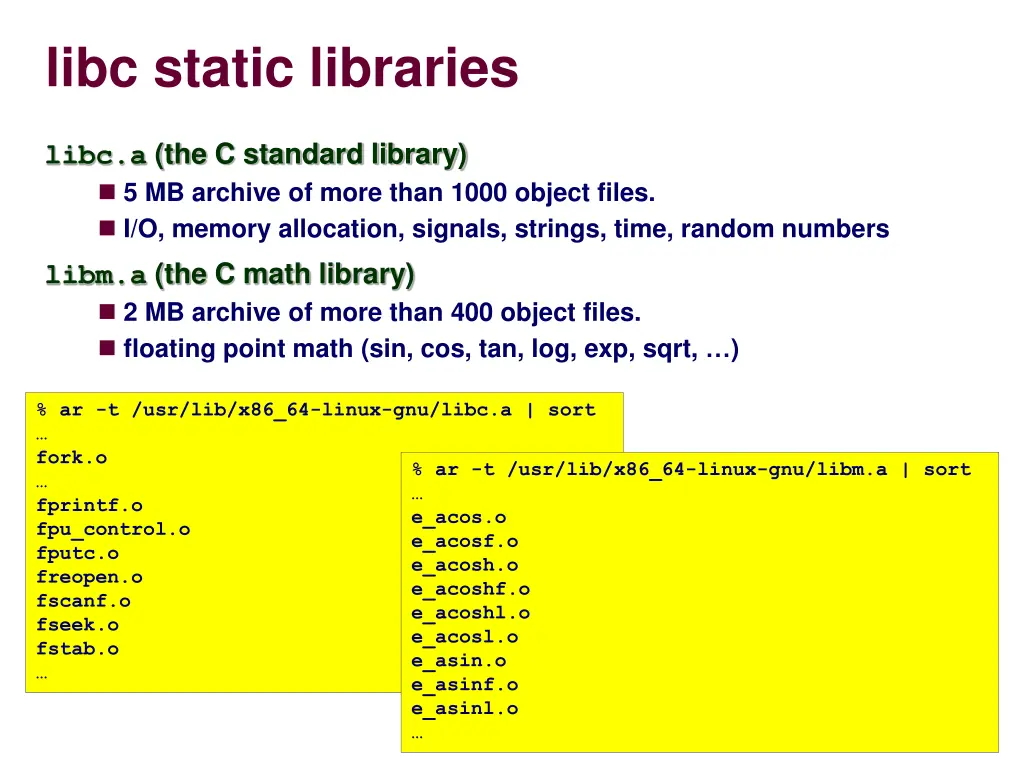 libc static libraries