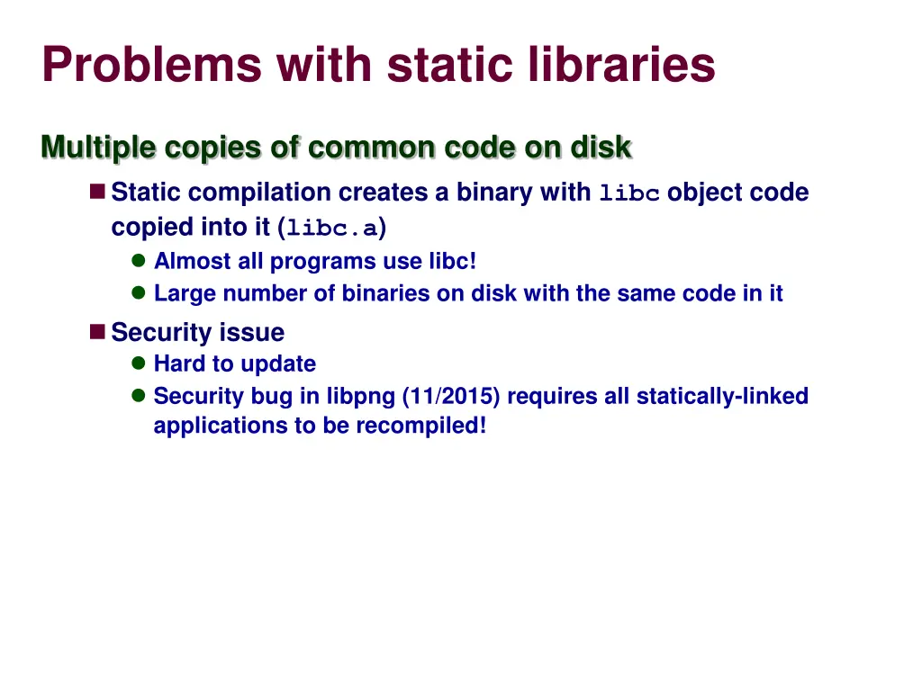 problems with static libraries