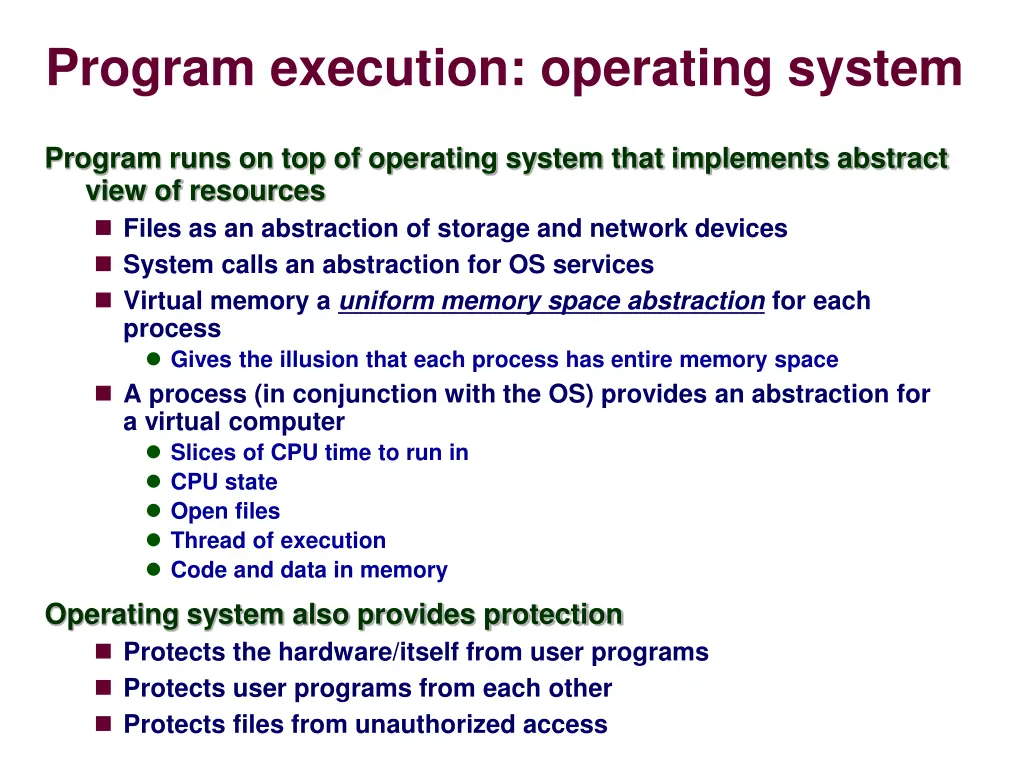 program execution operating system