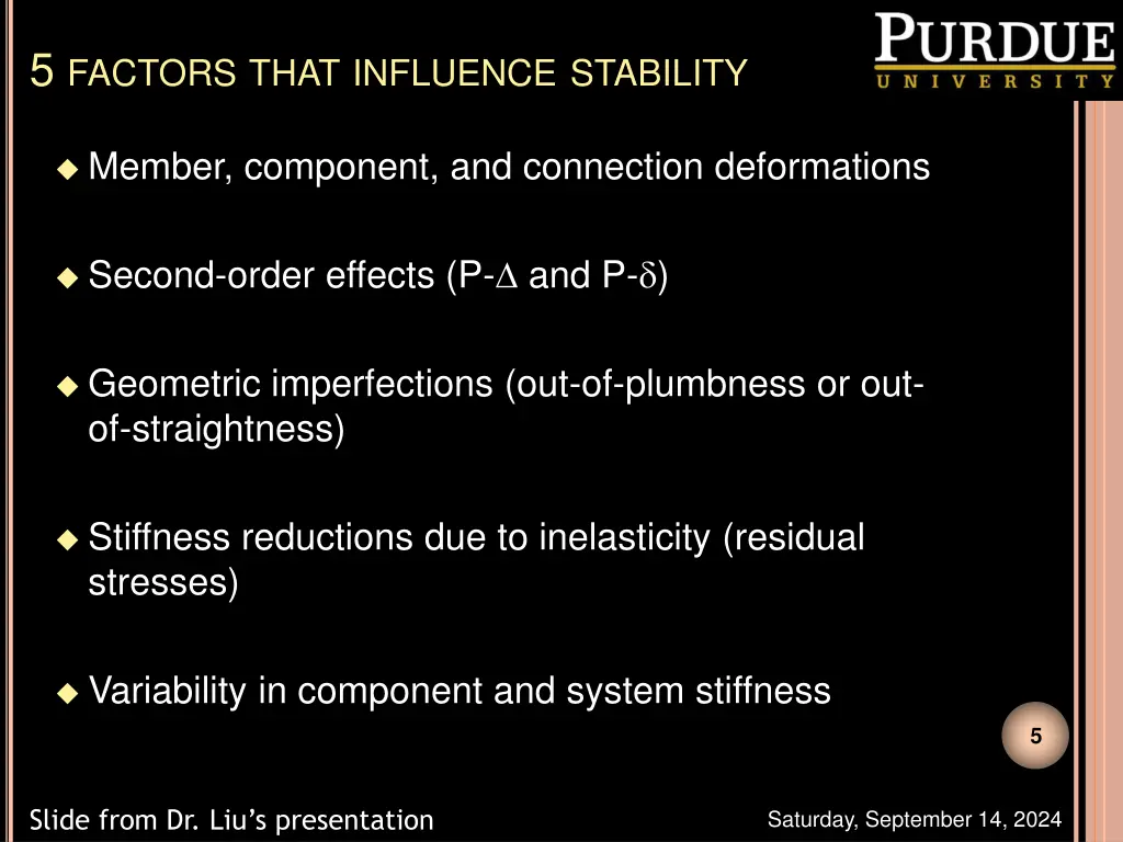 5 factors that influence stability