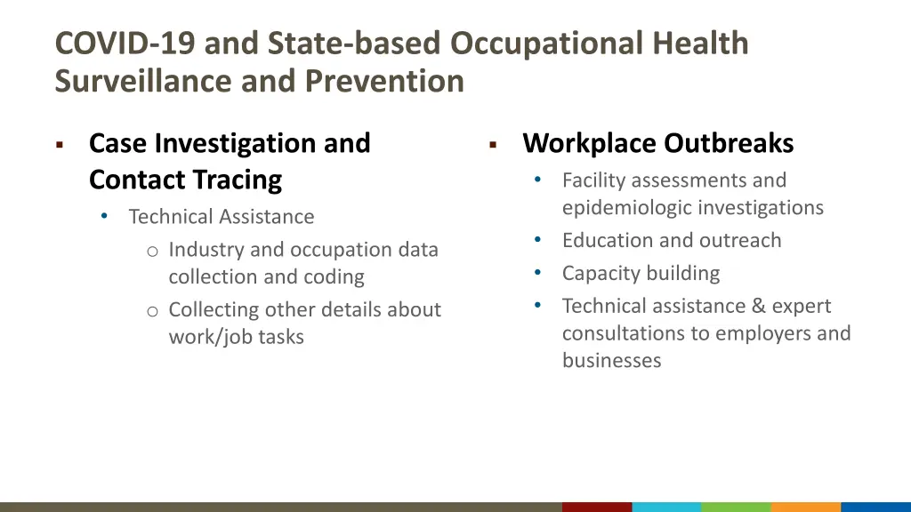 covid 19 and state based occupational health