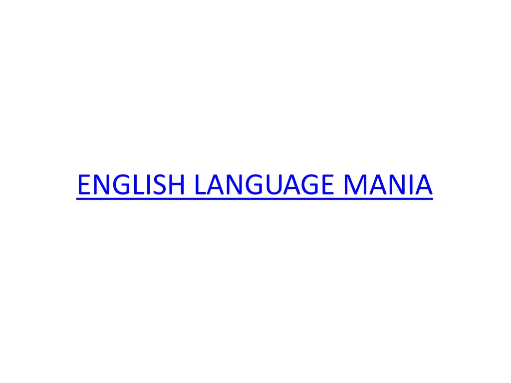 english language mania