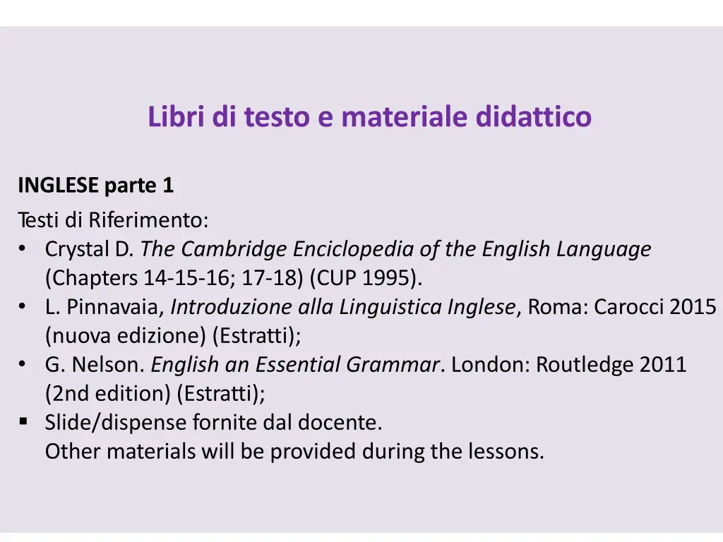 libri di testo e materiale didattico