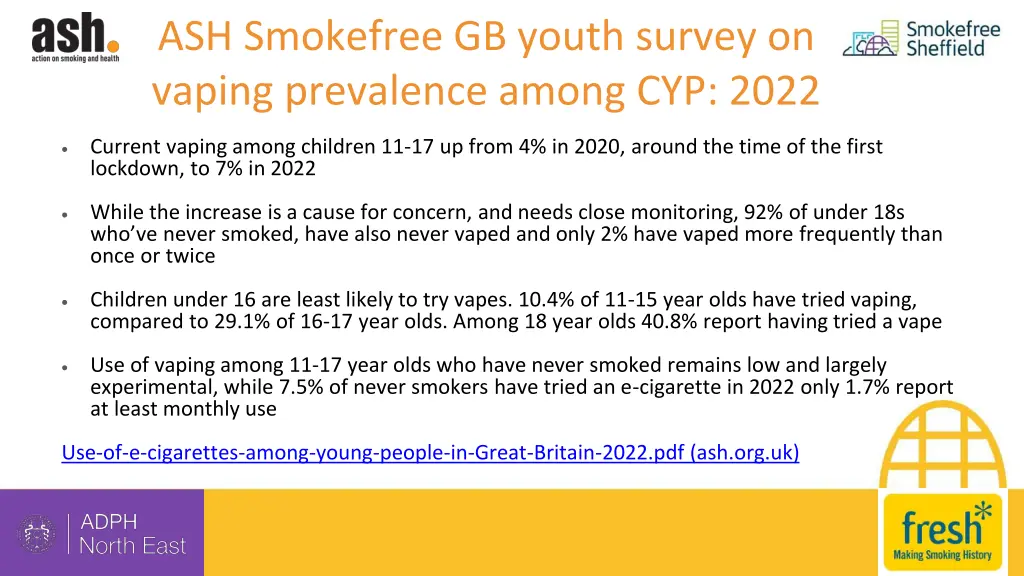 ash smokefree gb youth survey on vaping