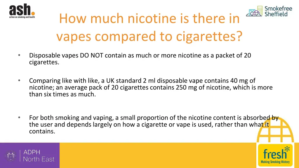 how much nicotine is there in vapes compared