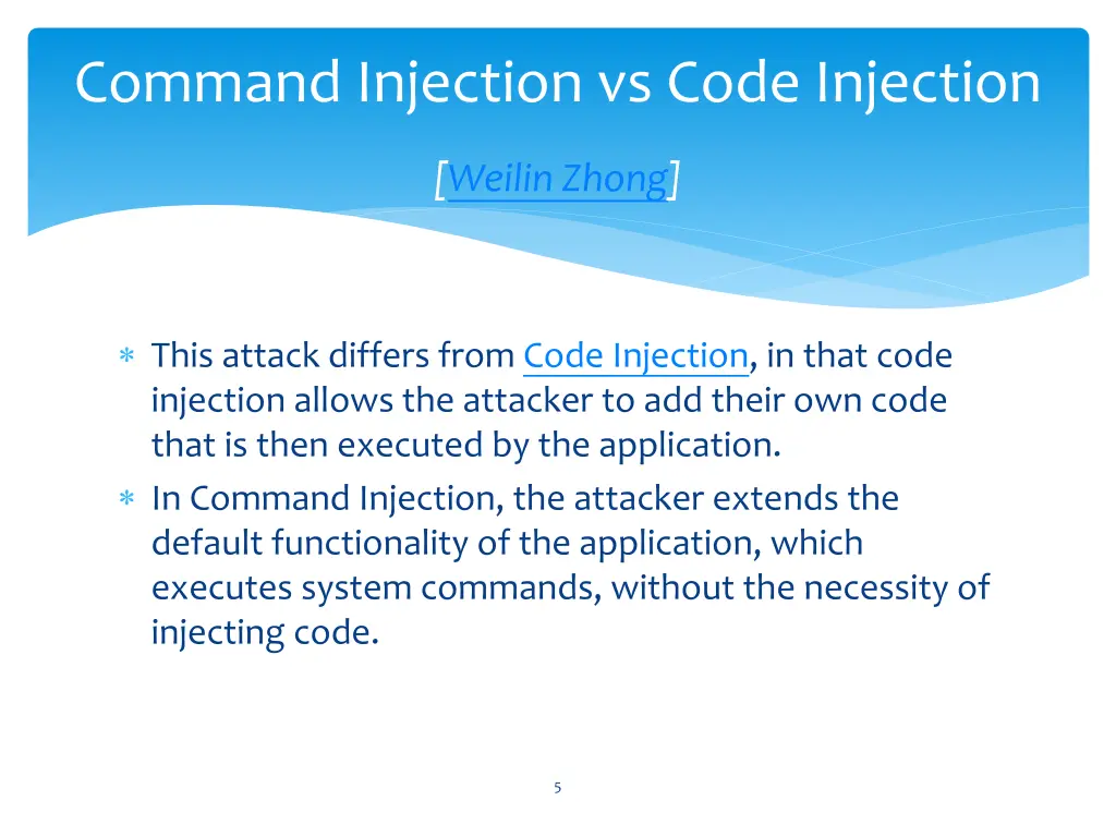 command injection vs code injection