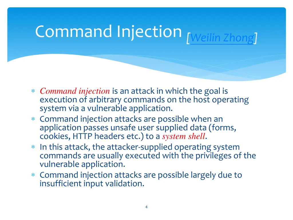 command injection weilin zhong