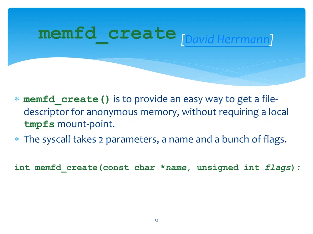 memfd create david herrmann