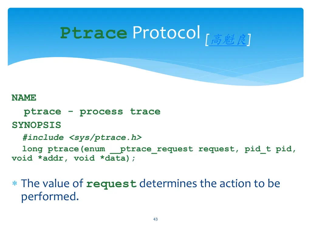 ptrace protocol