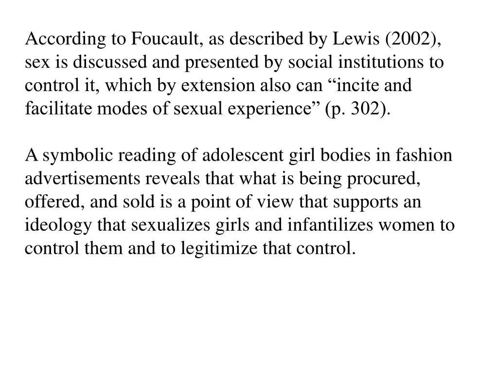 according to foucault as described by lewis 2002