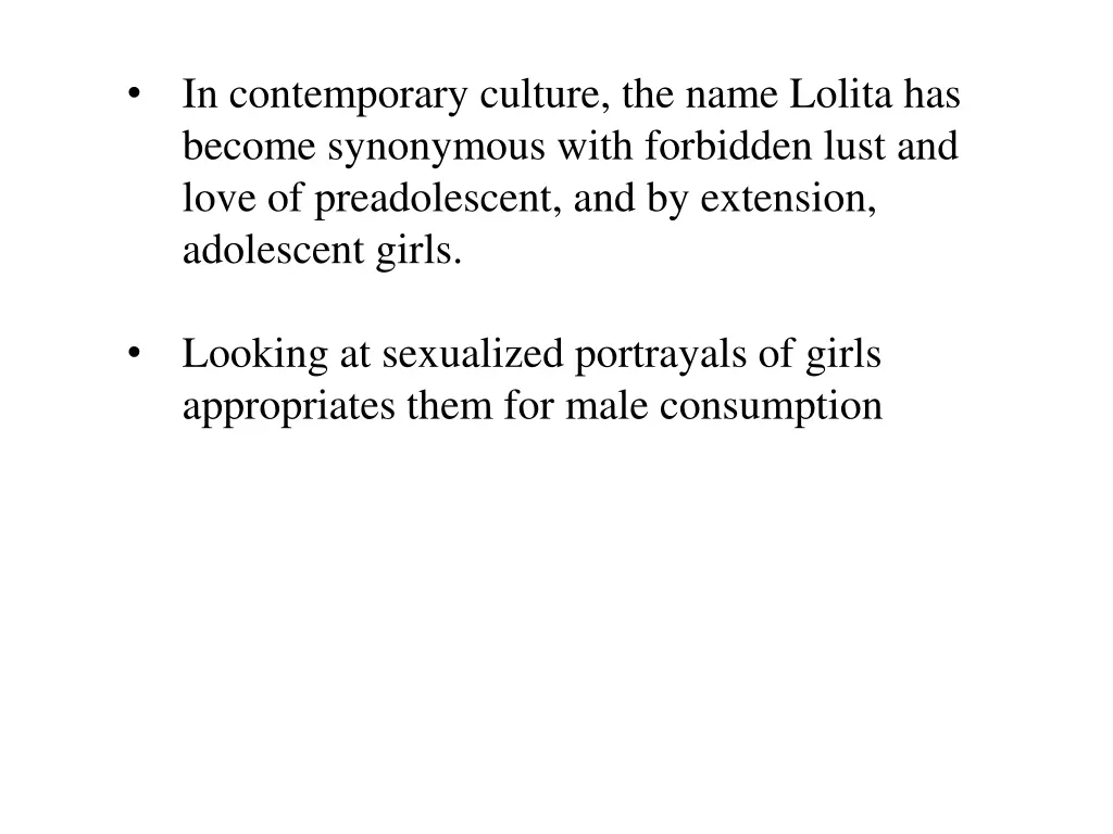 in contemporary culture the name lolita