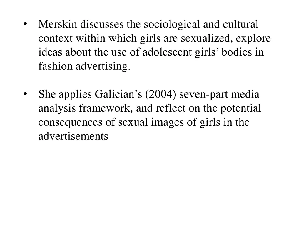 merskin discusses the sociological and cultural