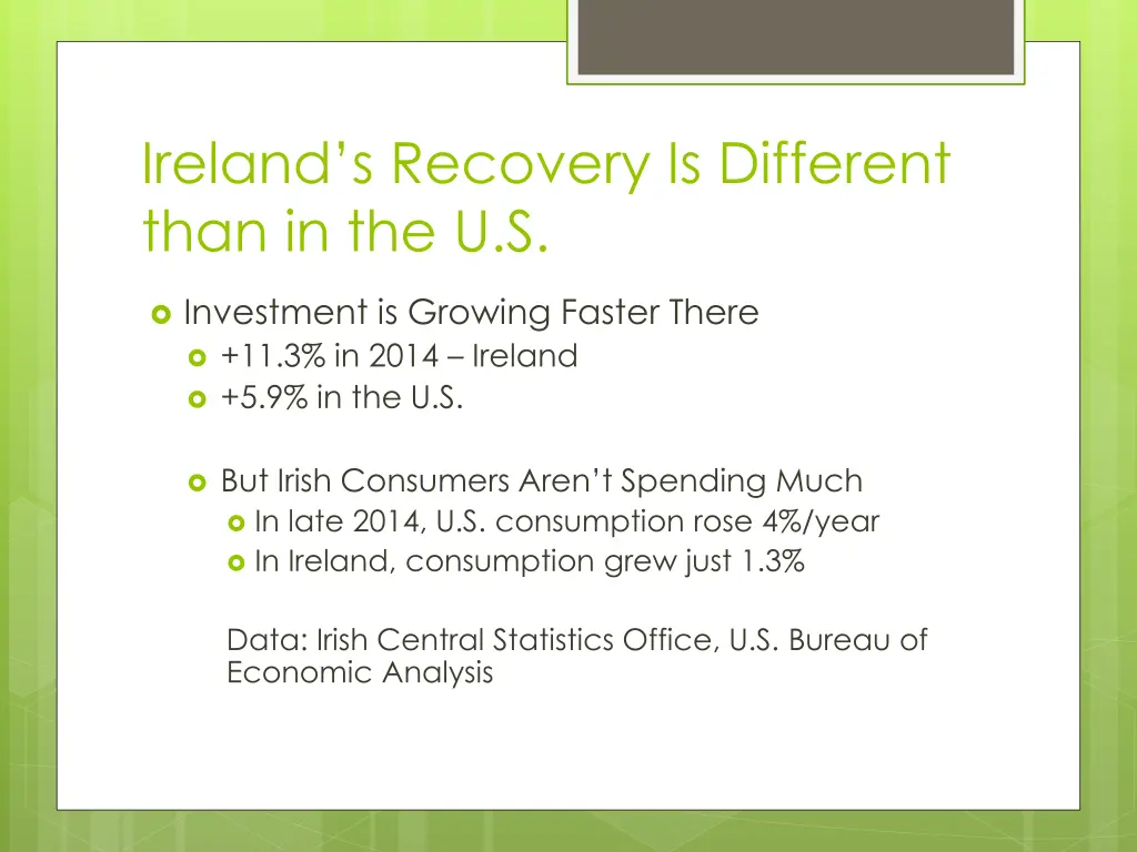 ireland s recovery is different than in the u s