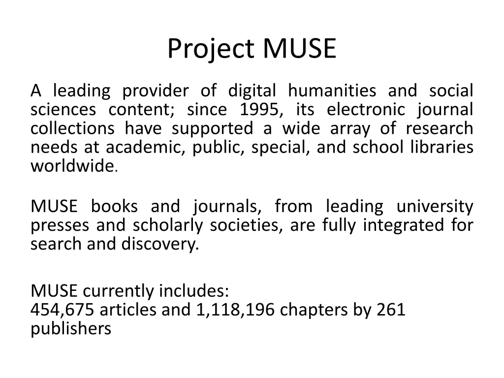 project muse