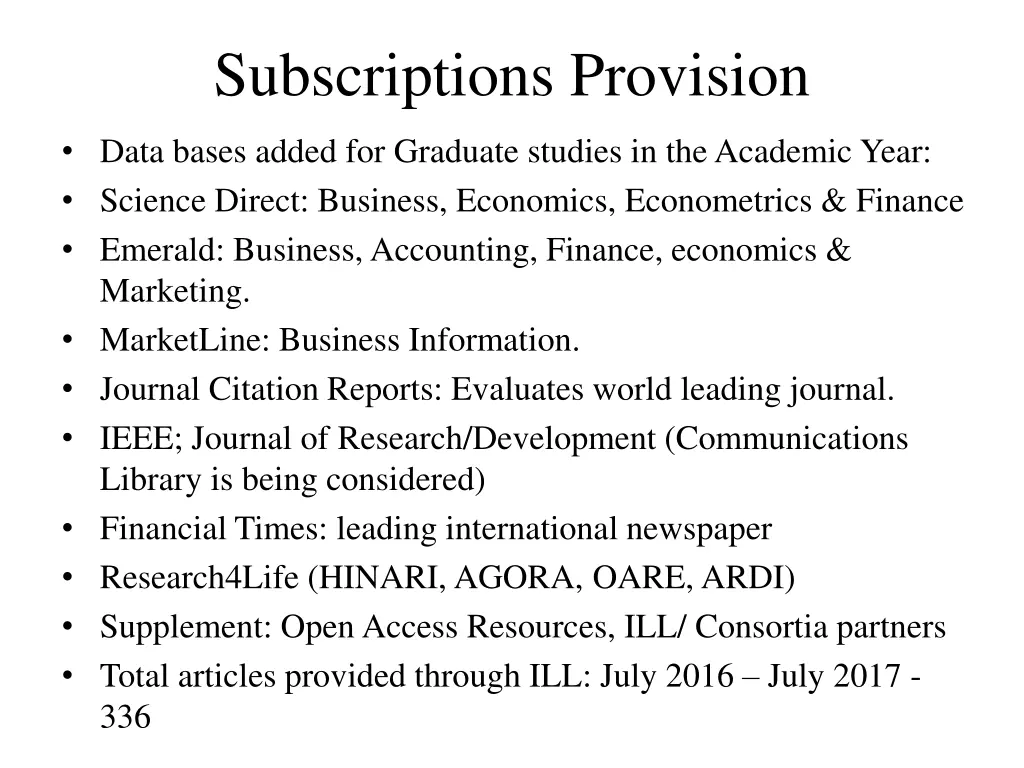 subscriptions provision