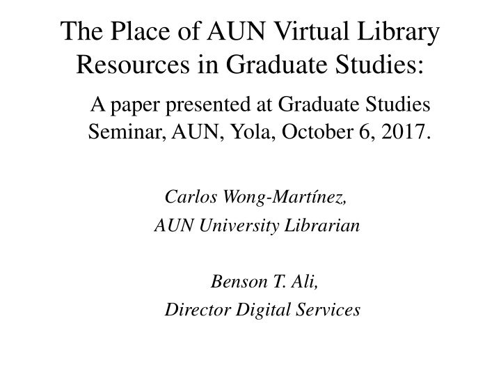 the place of aun virtual library resources