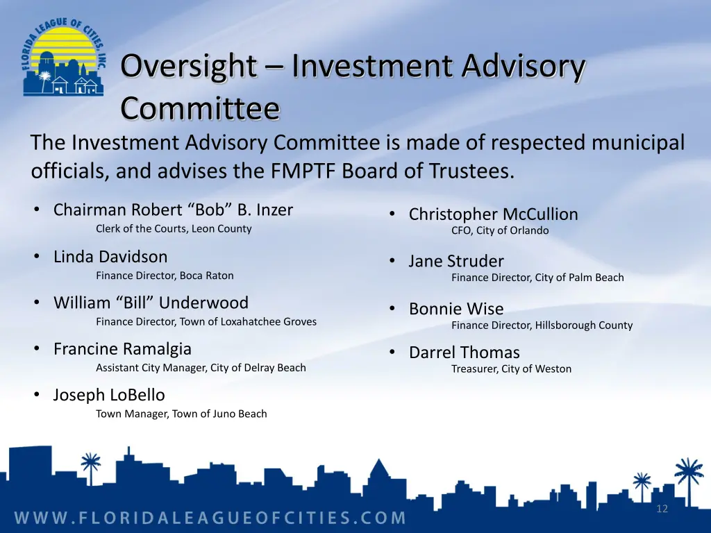 oversight investment advisory committee