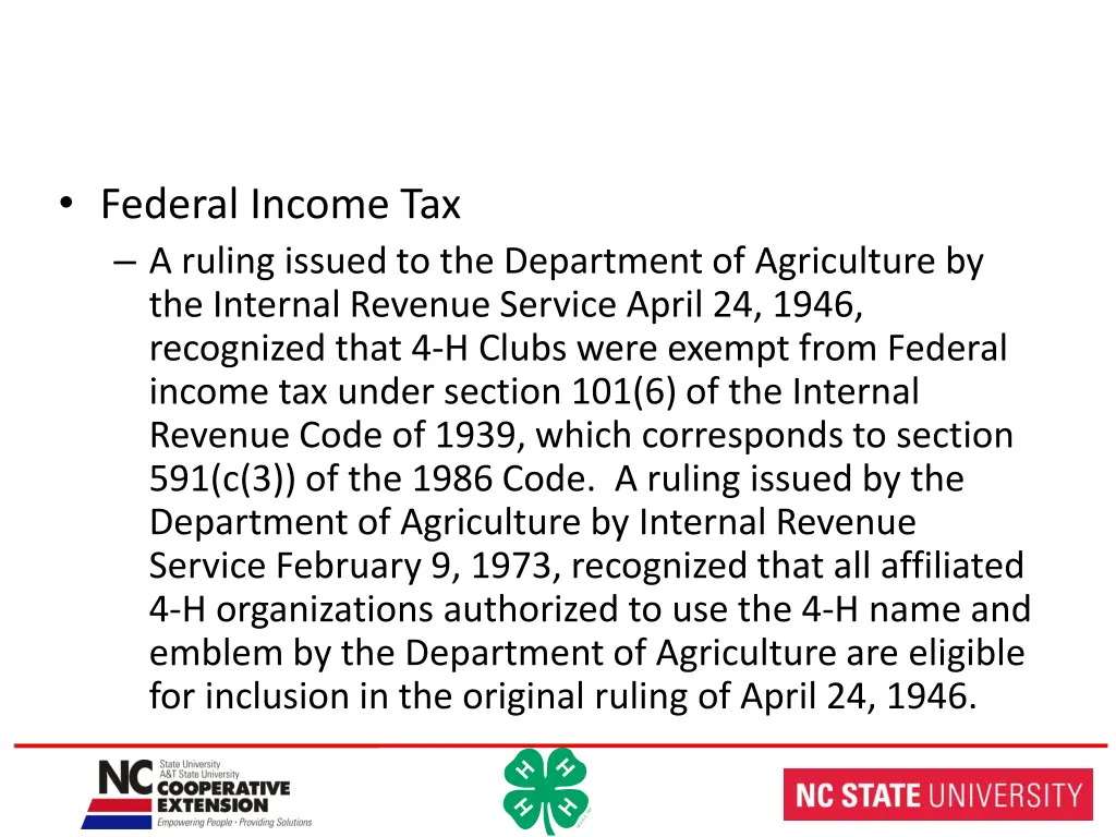 federal income tax a ruling issued