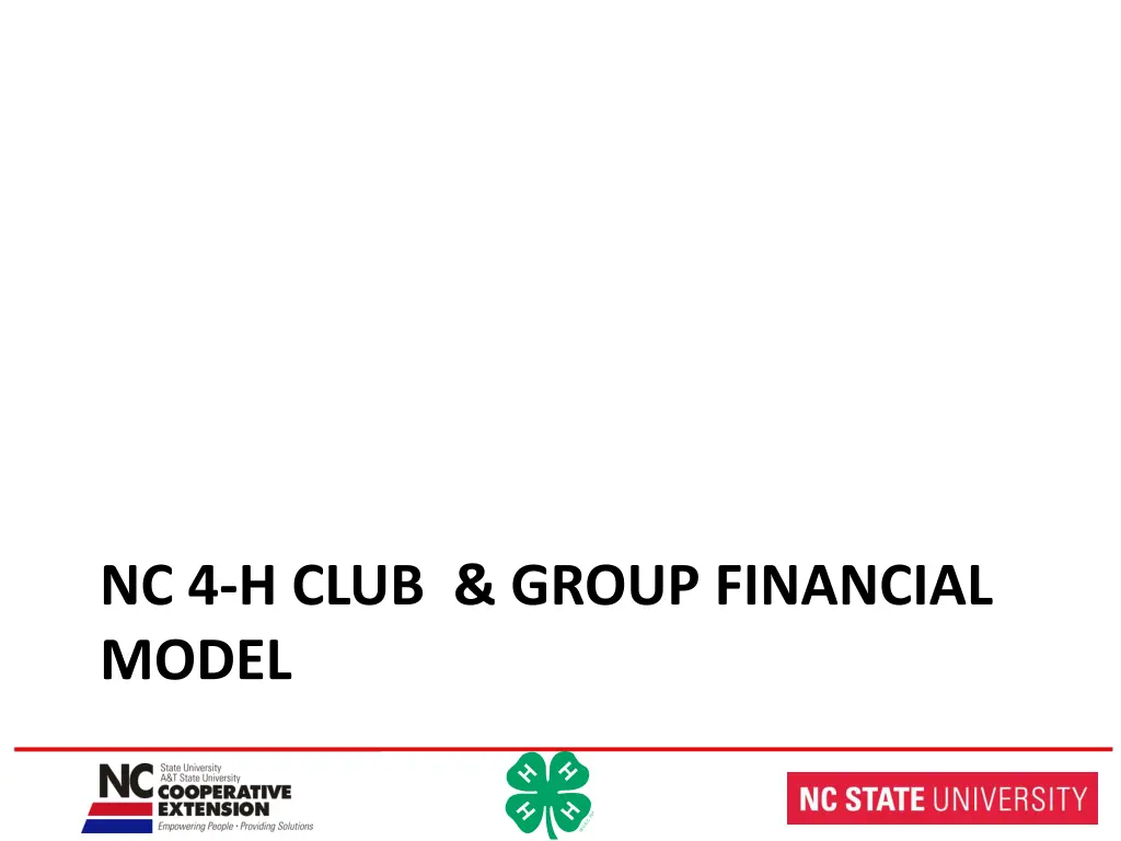 nc 4 h club group financial model